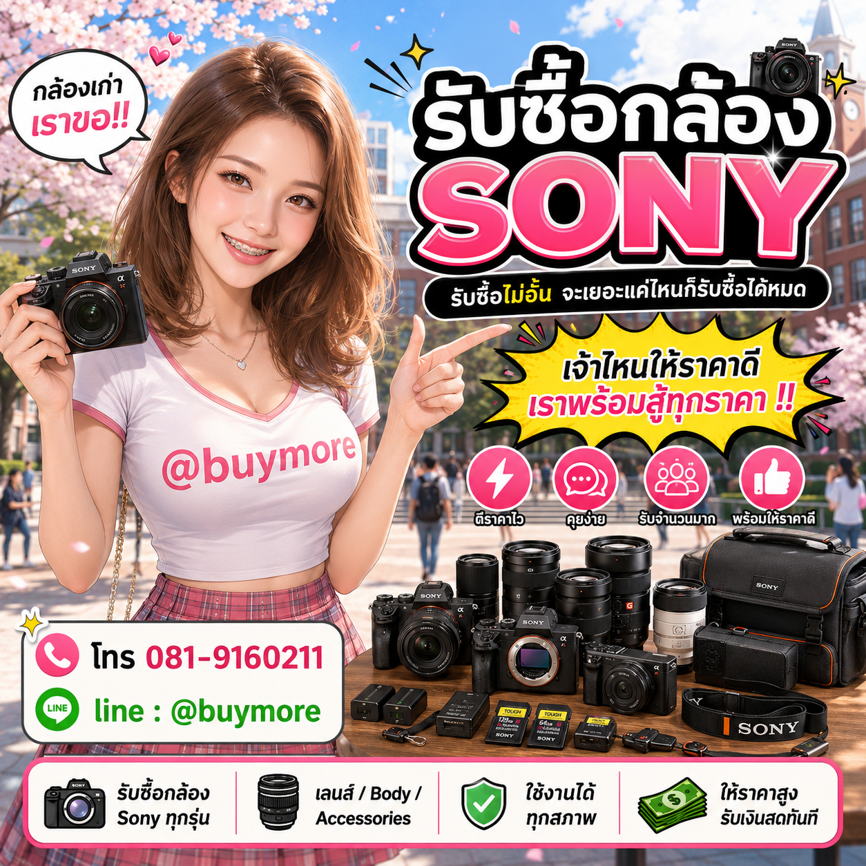 Buymore รับซื้อกล้อง Sonyและยังมีสินค้าจำหน่ายราคาพิเศษ