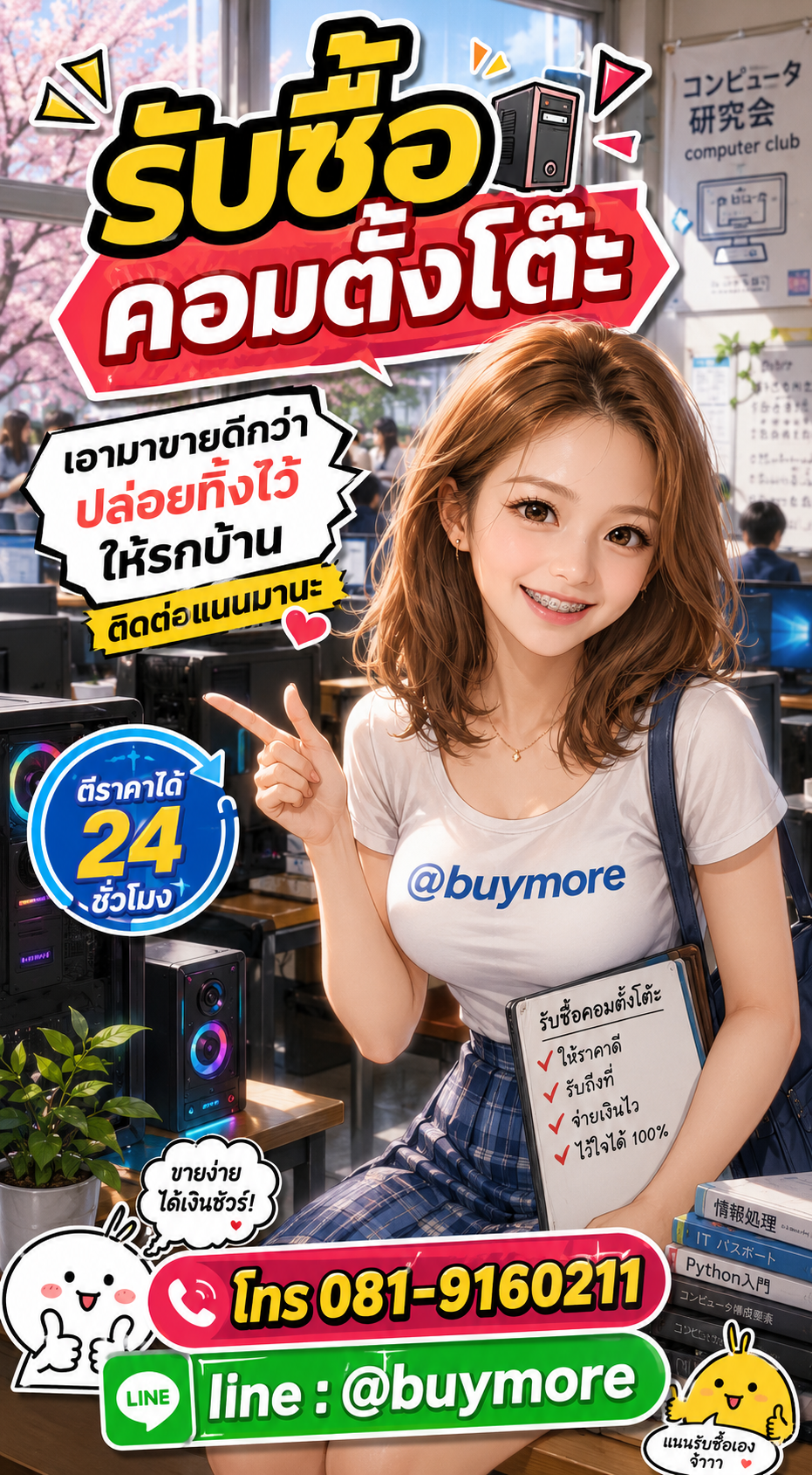 รับซื้อคอมตั้งโต๊ะ Buymore.in.th ติดต่อประเมินราคา 24 ชั่วโมง