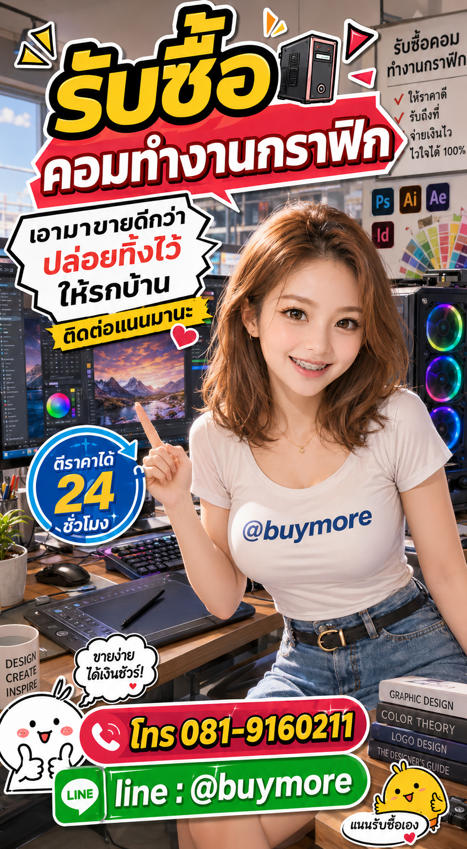 รับซื้อคอมทำงานกราฟิก Buymore.in.th ติดต่อประเมินราคา 24 ชั่วโมง