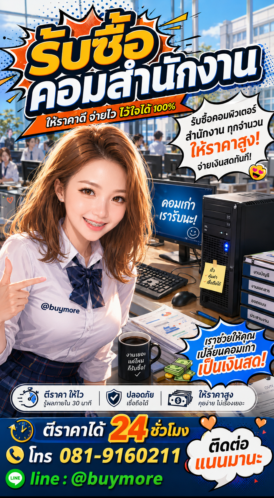 รับซื้อคอมสำนักงาน Buymore.in.th ติดต่อประเมินราคา 24 ชั่วโมง
