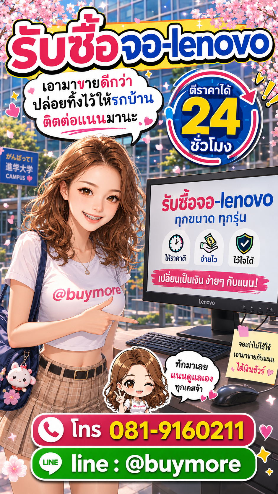 รับซื้อจอ Lenovo Buymore.in.th ติดต่อประเมินราคา 24 ชั่วโมง