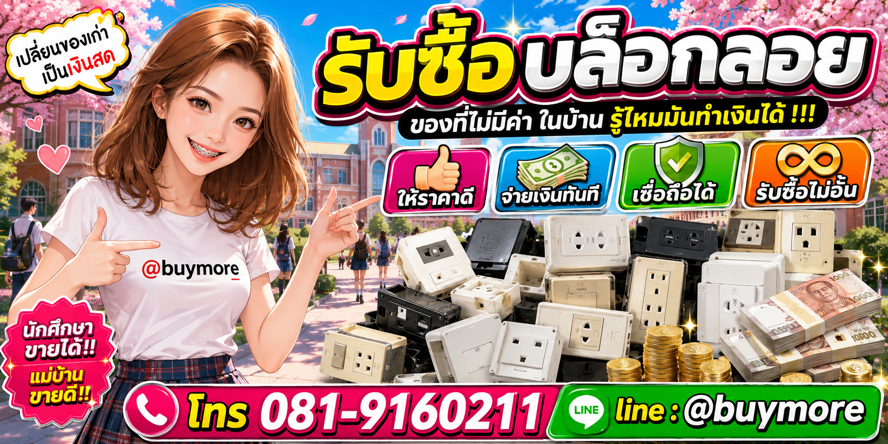 รับซื้อบล็อกลอยมือสอง เหมาเครื่องมือวัดไฟฟ้า