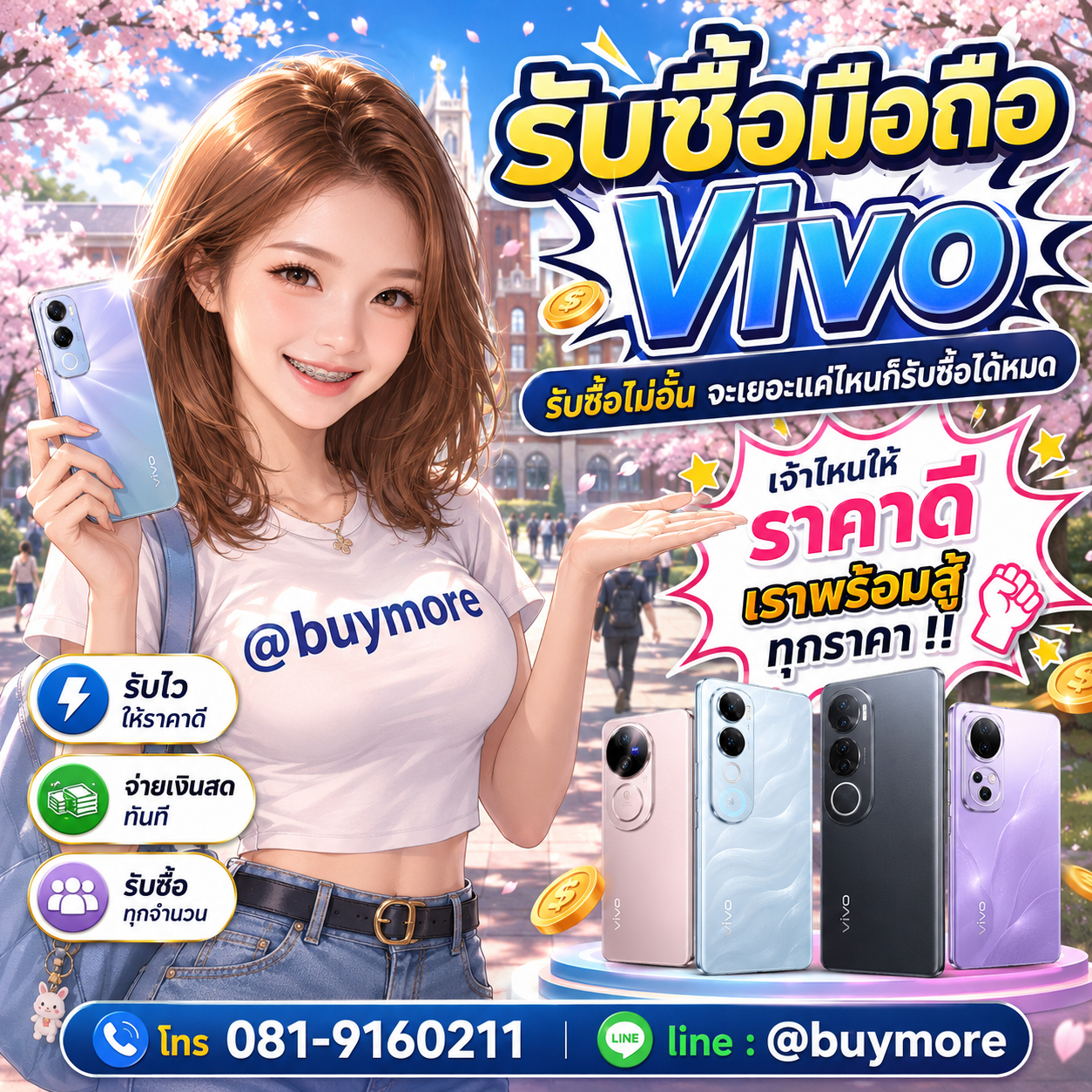 Buymore รับซื้อมือถือ Vivoและมีสินค้ามือสองราคาพิเศษ