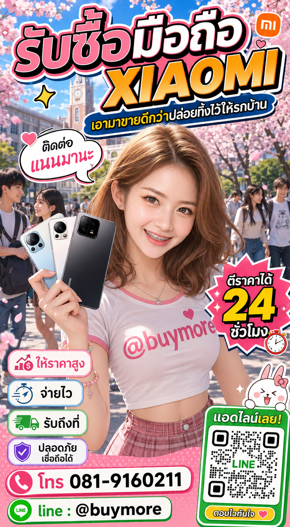 รับซื้อมือถือ xiaomiมือสอง Buymore.in.th ประเมินราคาไว LINE @buymore