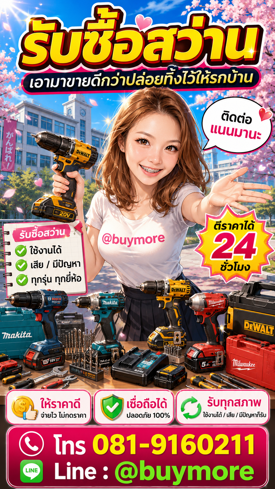 รับซื้อสว่าน Buymore.in.th ติดต่อประเมินราคา 24 ชั่วโมง