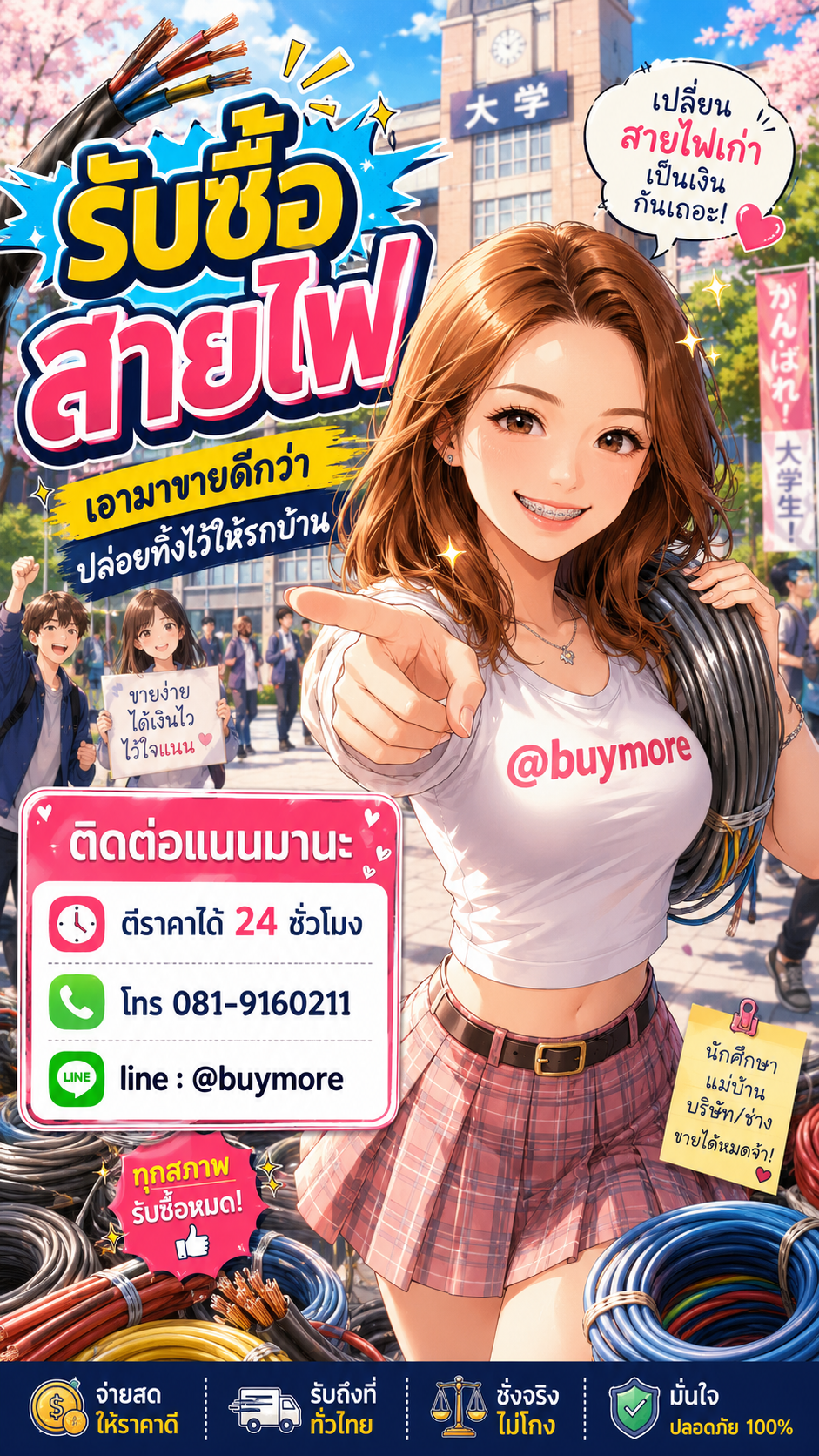 รับซื้อสายไฟ Buymore.in.th ติดต่อประเมินราคา 24 ชั่วโมง