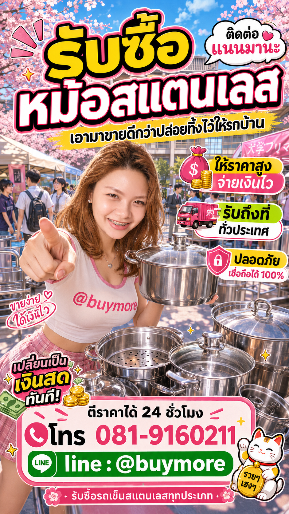 รับซื้อหม้อสแตนเลส Buymore.in.th ติดต่อประเมินราคา 24 ชั่วโมง
