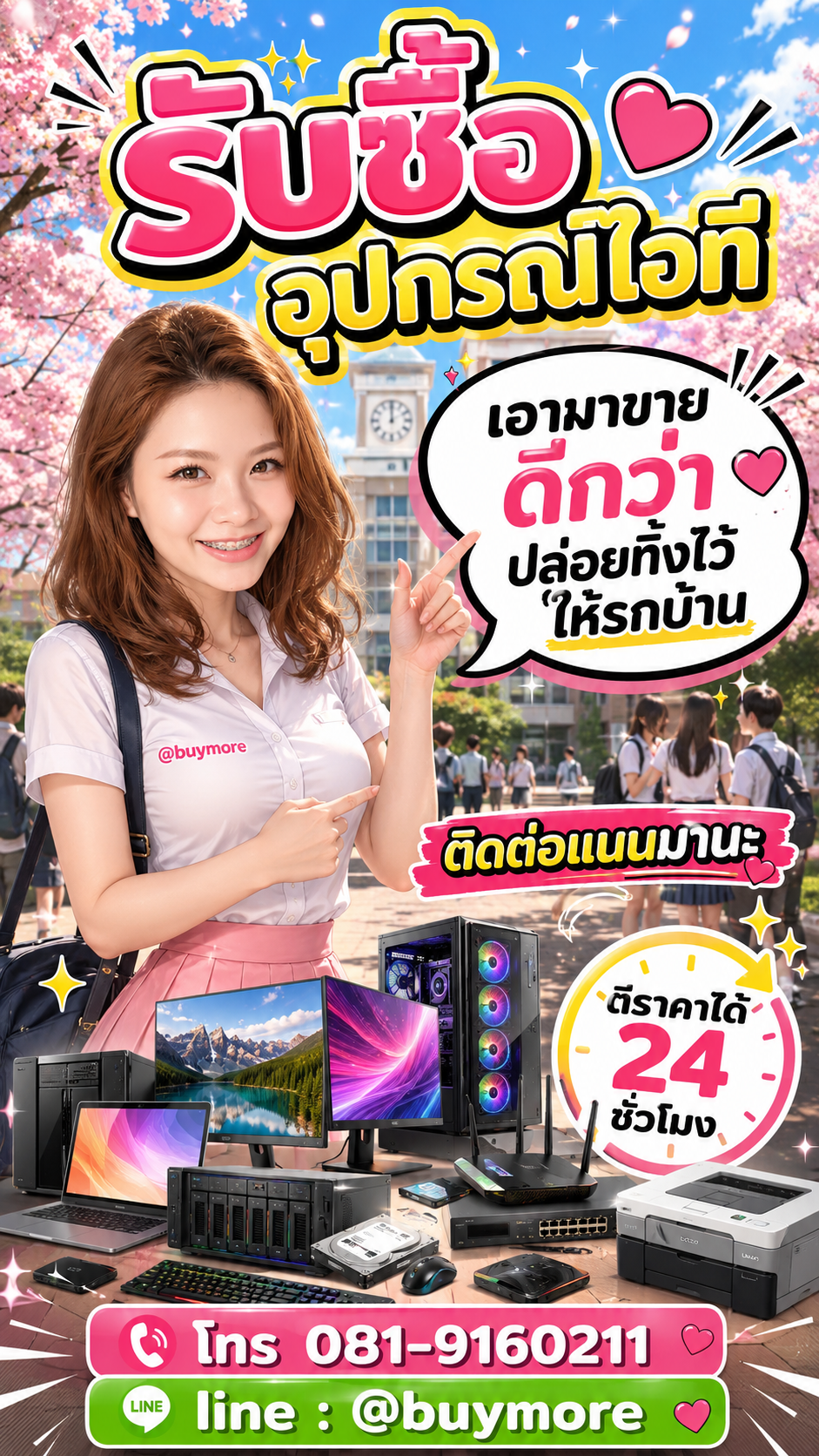 รับซื้อ อุปกรณ์ไอที Buymore.in.th ติดต่อประเมินราคา 24 ชั่วโมง