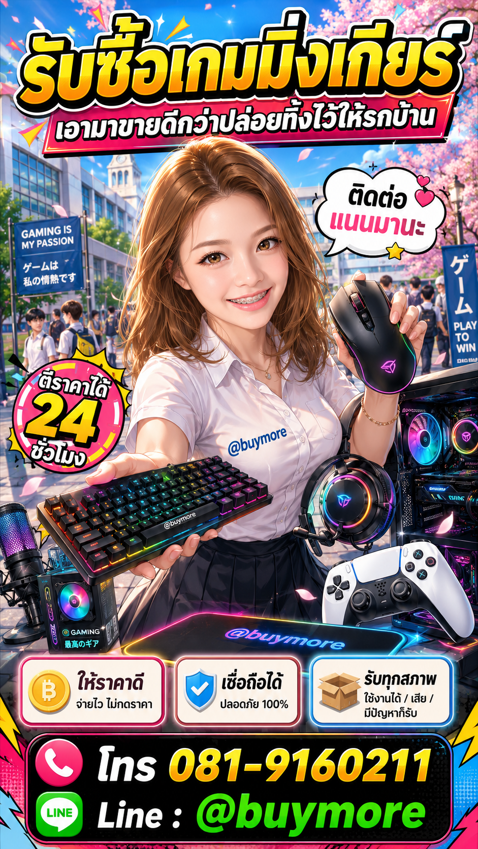 รับซื้อเกมมิ่งเกียร์ Buymore.in.th ติดต่อประเมินราคา 24 ชั่วโมง