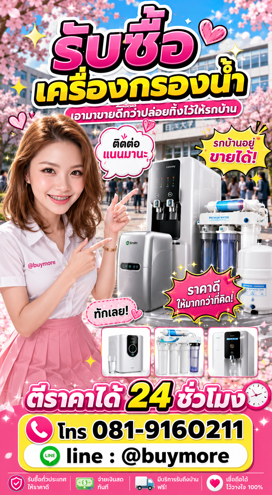 รับซื้อเครื่องกรองน้ำ Buymore.in.th ติดต่อประเมินราคา 24 ชั่วโมง