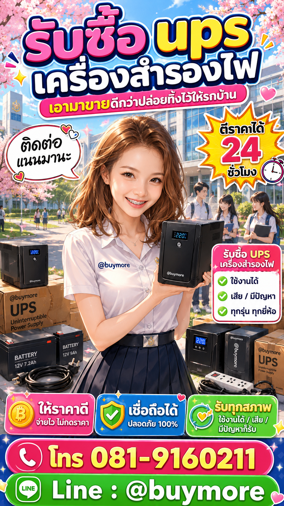 รับซื้อ เครื่องสำรองไฟBuymore.in.th ติดต่อประเมินราคา 24 ชั่วโมง