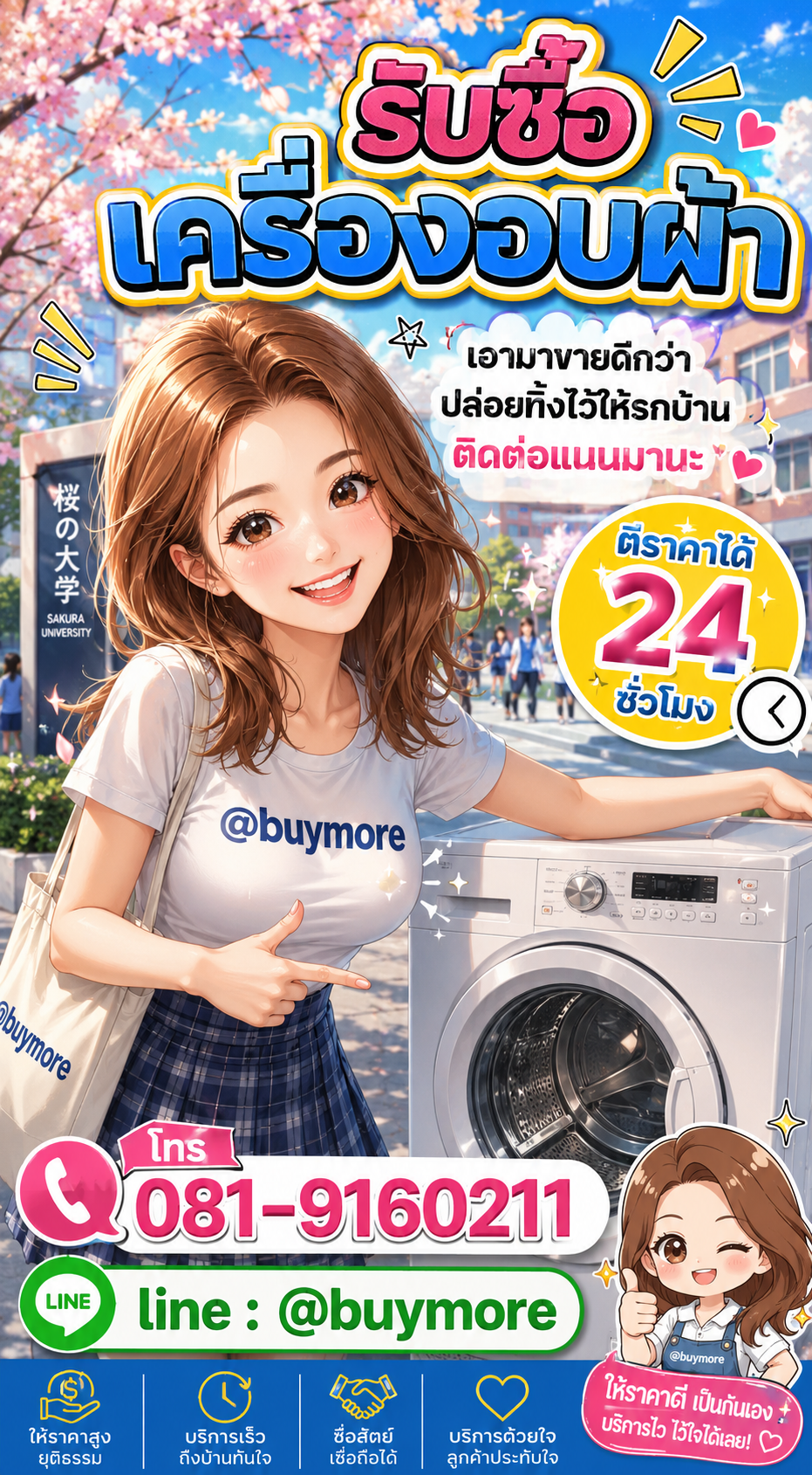 รับซื้อเครื่องอบผ้า Buymore.in.th ติดต่อประเมินราคา 24 ชั่วโมง