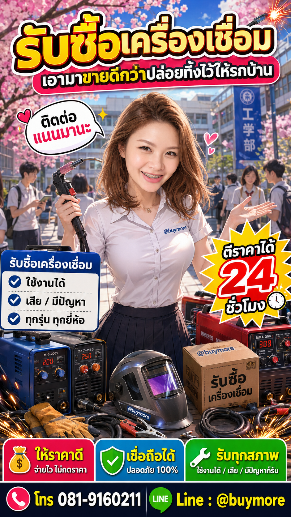 รับซื้อเครื่องเชื่อม Buymore.in.th ติดต่อประเมินราคา 24 ชั่วโมง