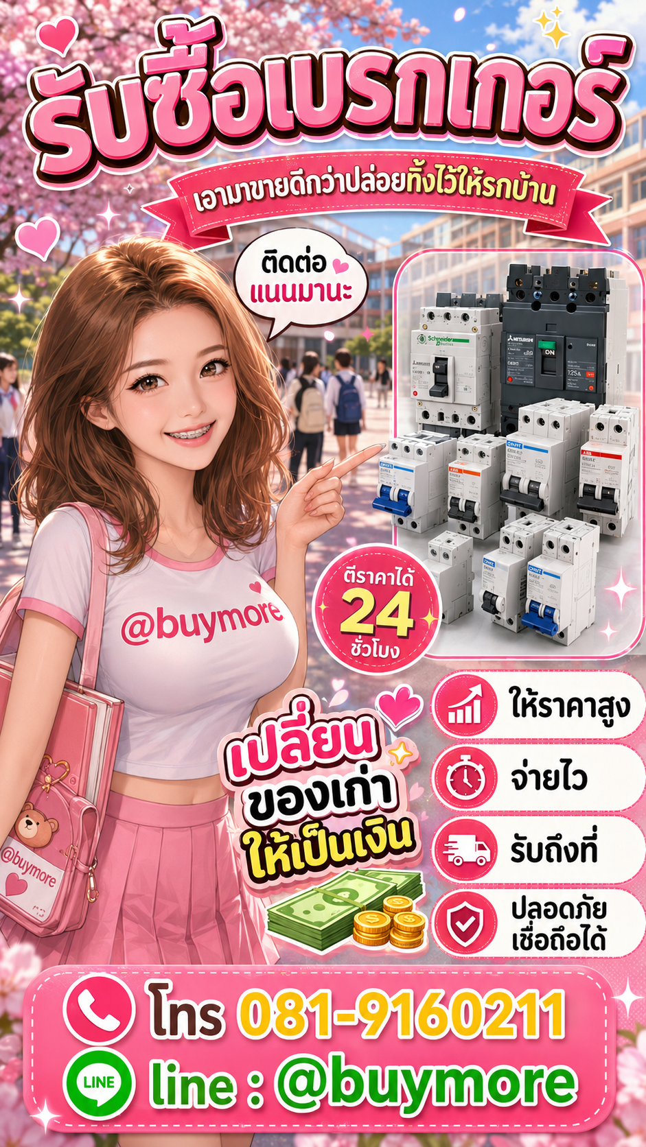รับซื้อเบรกเกอร์ Buymore.in.th ติดต่อประเมินราคา 24 ชั่วโมง
