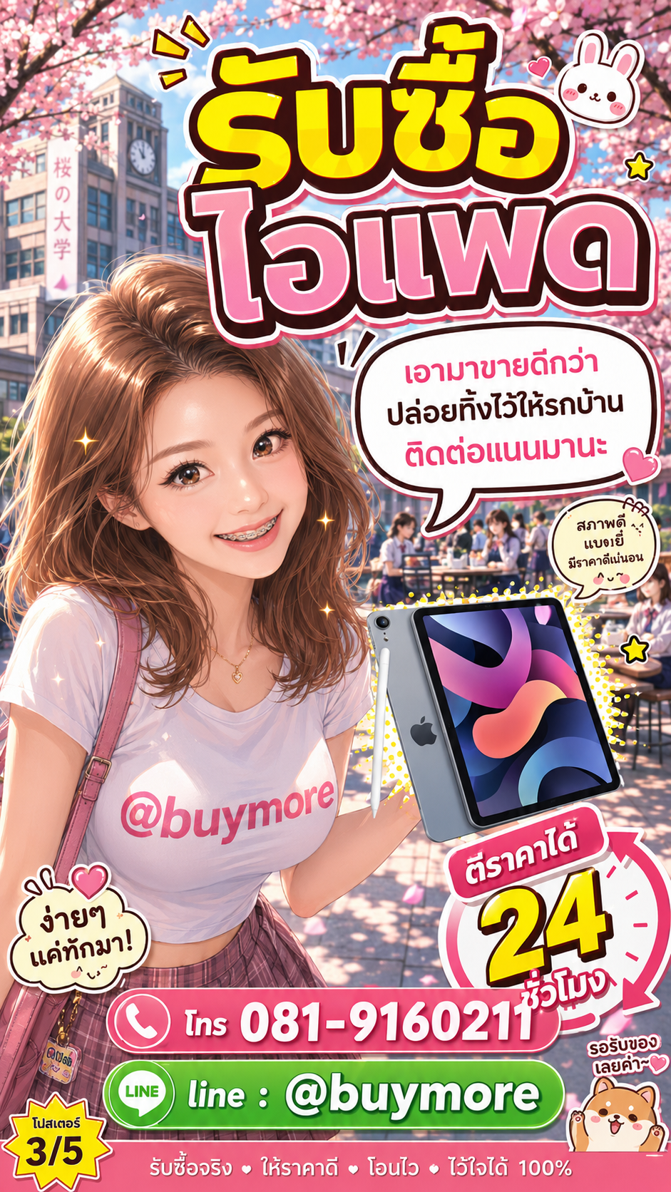 รับซื้อ ไอแพดBuymore.in.th ติดต่อประเมินราคา 24 ชั่วโมง