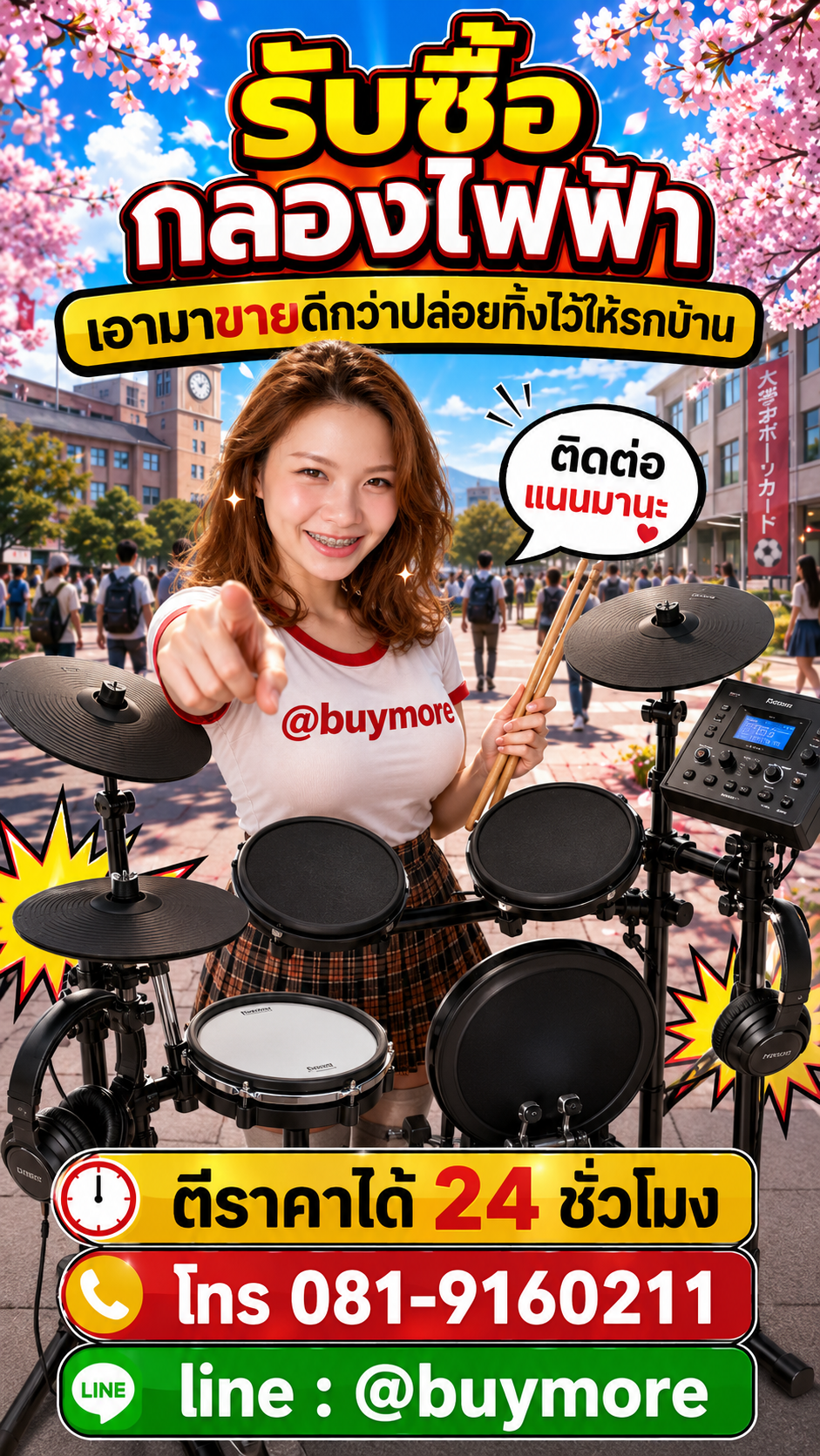 รับซื้อกลองไฟฟ้า Buymore.in.th ติดต่อประเมินราคา 24 ชั่วโมง
