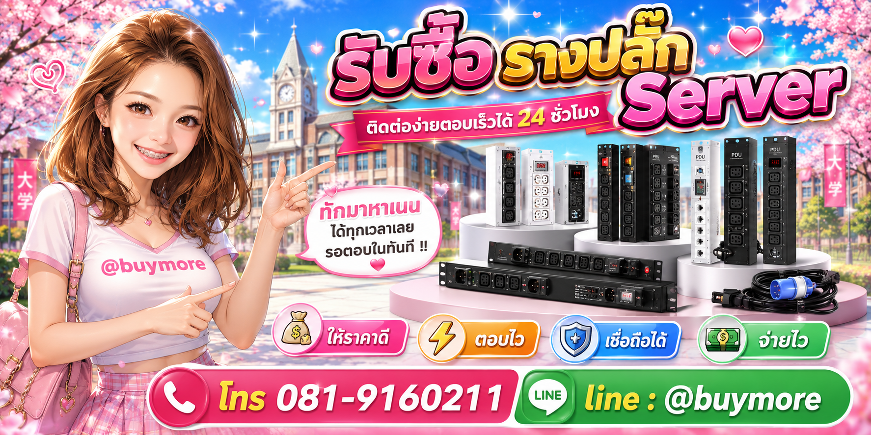 รับซื้อรางปลั้ก server ติดต่อ Buymore LINE @buymore