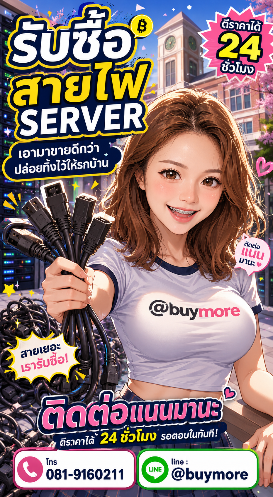 รับซื้อสายไฟ server Buymore.in.th ติดต่อประเมินราคา 24 ชั่วโมง
