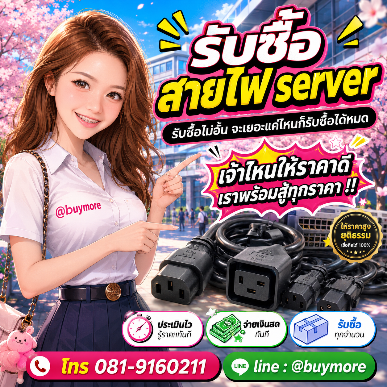 Buymore รับซื้อสายไฟ server และยังมีสินค้าจำหน่ายราคาพิเศษ