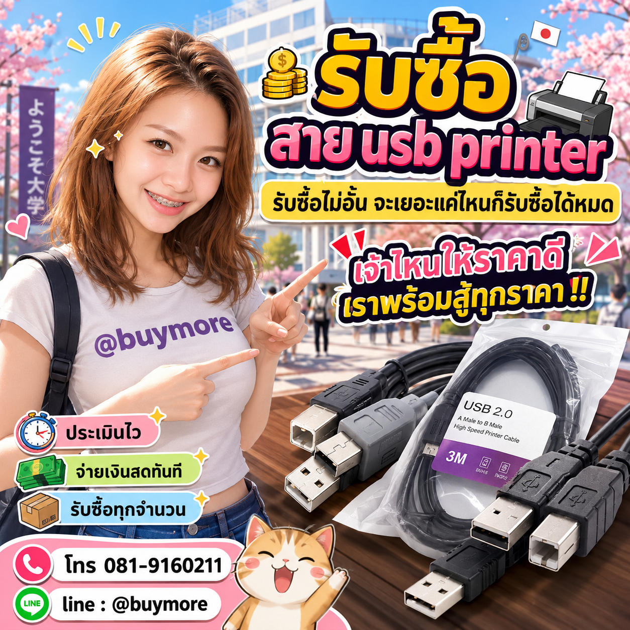 Buymore รับซื้อสายusb printer และยังมีสินค้าจำหน่ายราคาพิเศษ
