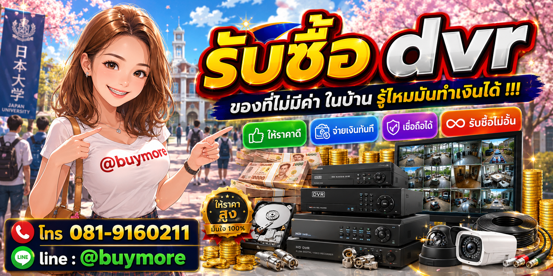 รับซื้อกล้อง dvr รับซื้อไม่อั้น จะเยอะแค่ไหนก็ประเมินได้