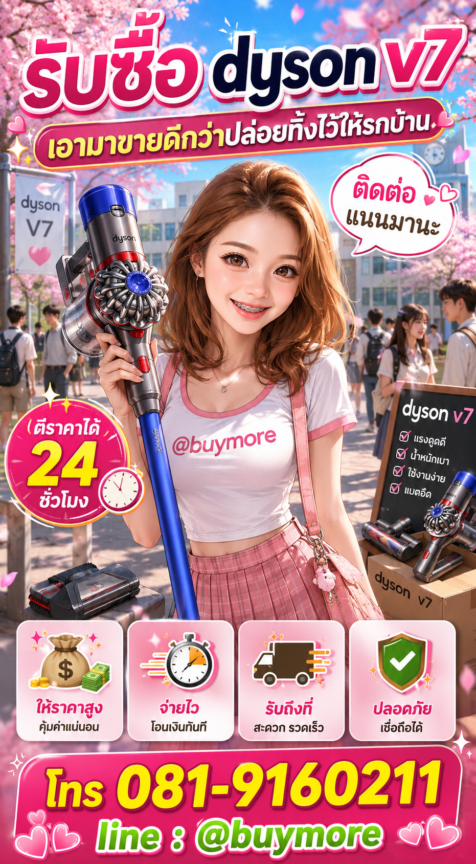 รับซื้อ Dyson V7 มือสอง Buymore.in.th
