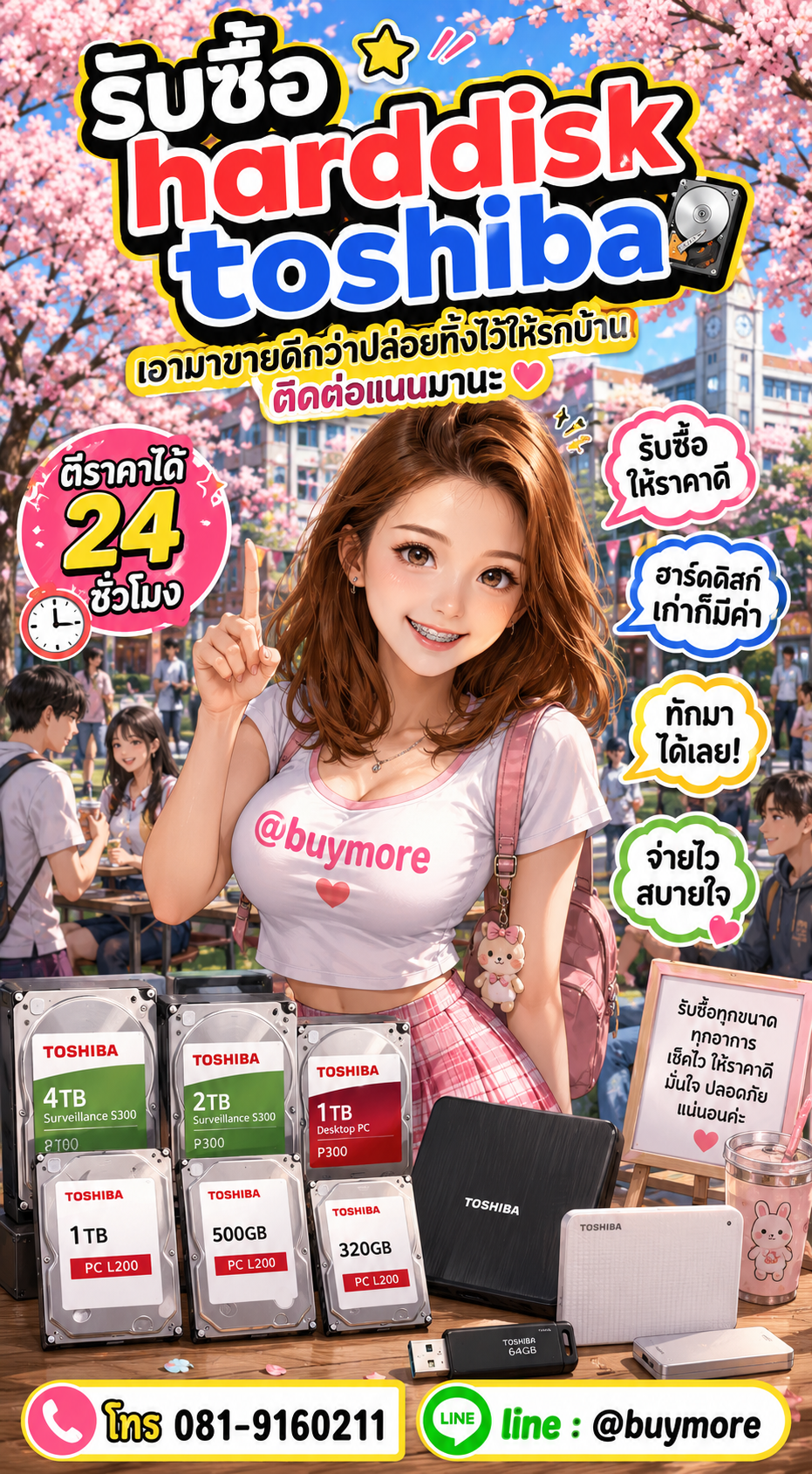 รับซื้อ harddisk toshib Buymore.in.th ติดต่อประเมินราคา 24 ชั่วโมง