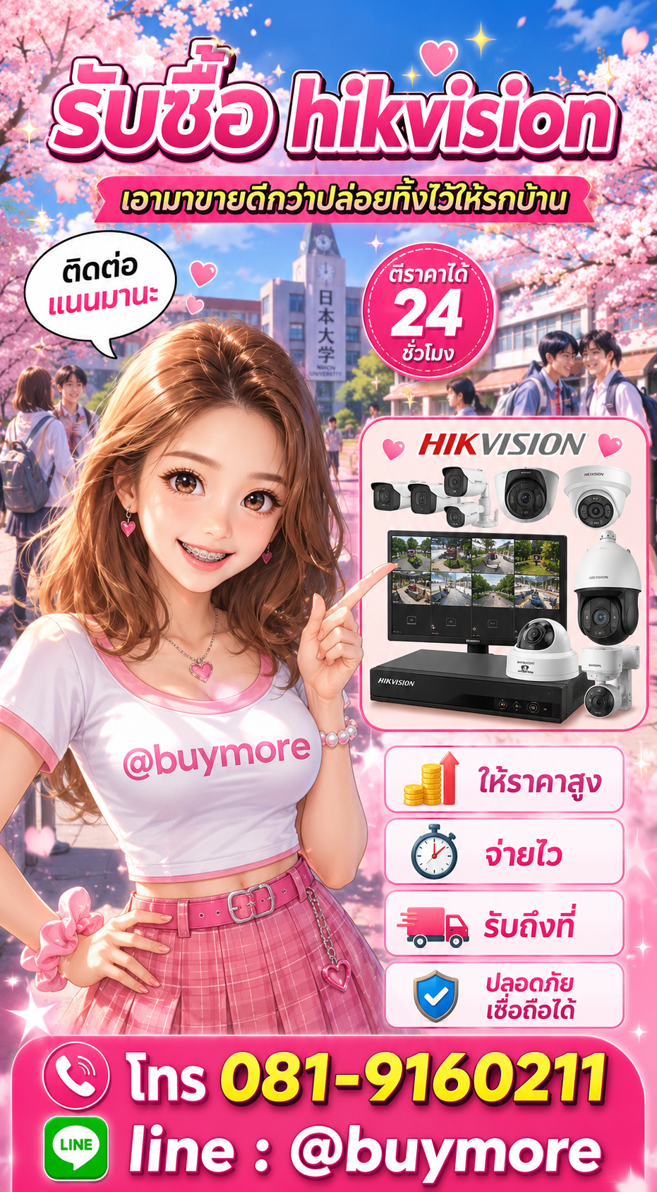 รับซื้อกล้อง hikvision Buymore.in.th ติดต่อประเมินราคา 24 ชั่วโมง