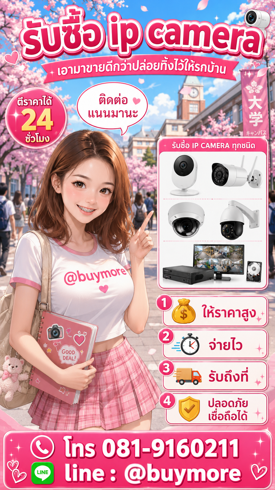 รับซื้อกล้อง ip camera Buymore.in.th ติดต่อประเมินราคา 24 ชั่วโมง