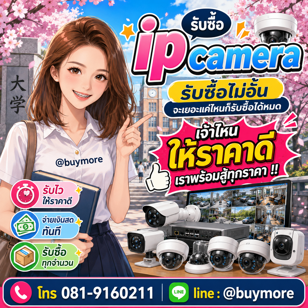 Buymore รับซื้อกล้อง ip camera และยังมีสินค้าจำหน่ายราคาพิเศษ