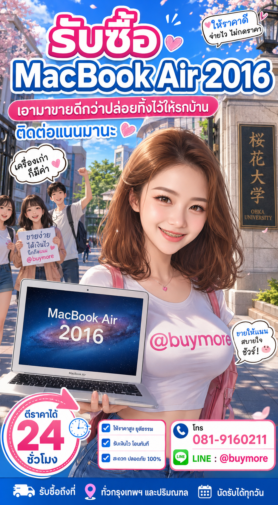 รับซื้อ macbook air 2016 มือสอง Buymore.in.th