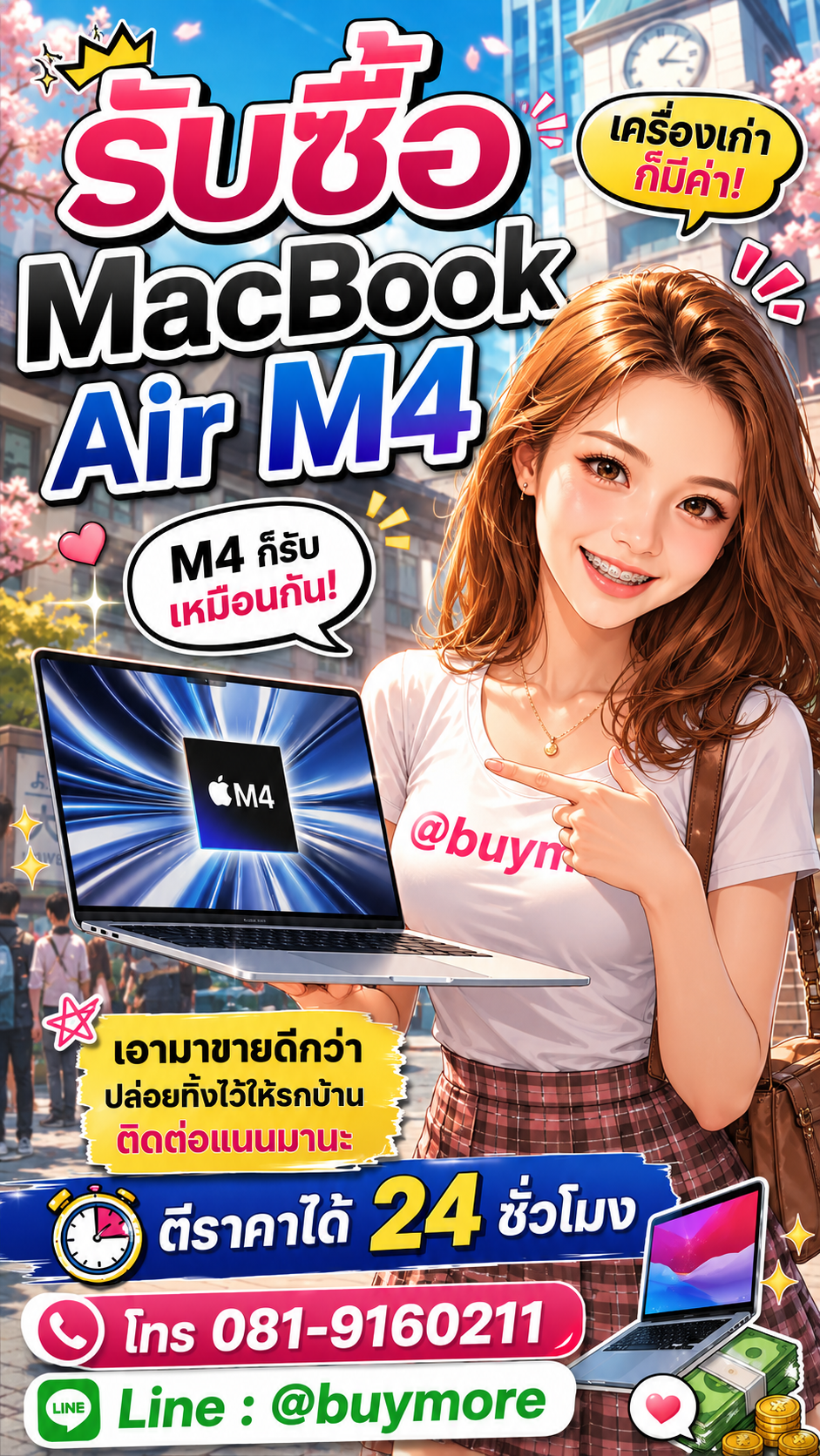 รับซื้อ macbook air m4 มือสอง Buymore.in.th