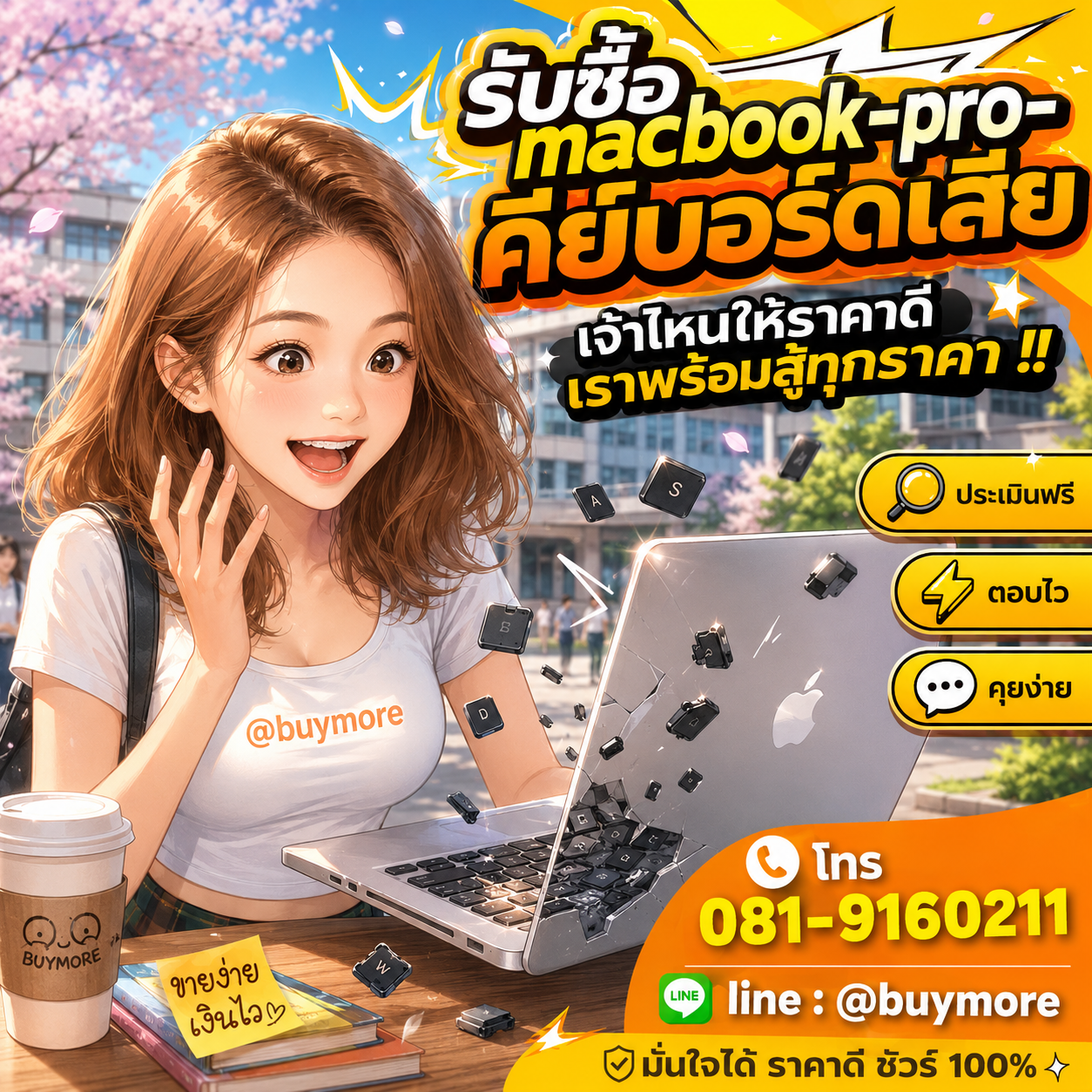 ขาย macbook pro คีย์บอร์ดเสีย มือสองให้ได้ราคาดี