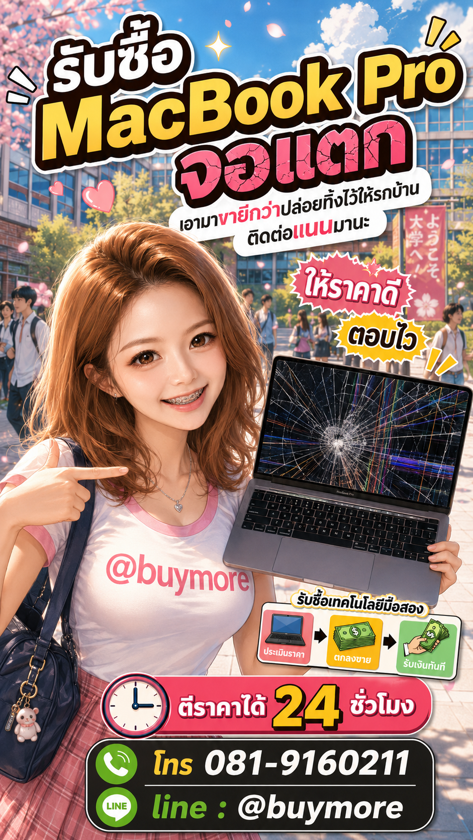 รับซื้อ macbook pro จอแตก มือสอง Buymore.in.th