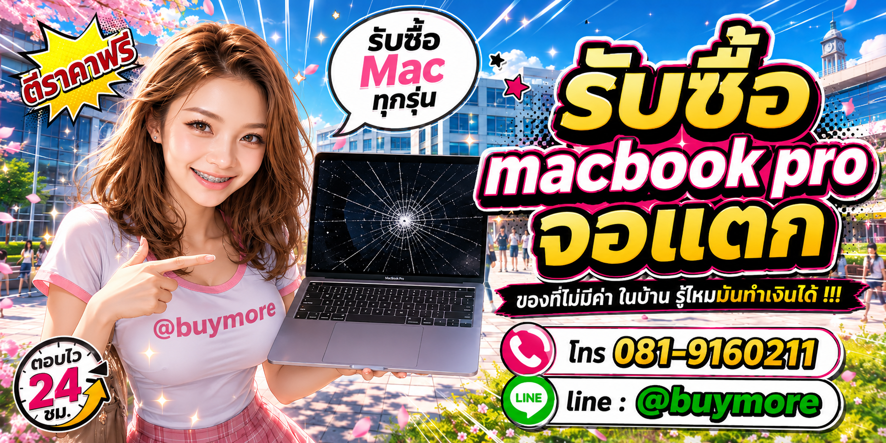 รับซื้อ macbook pro จอแตก จำนวนมาก รับซื้อเหมา