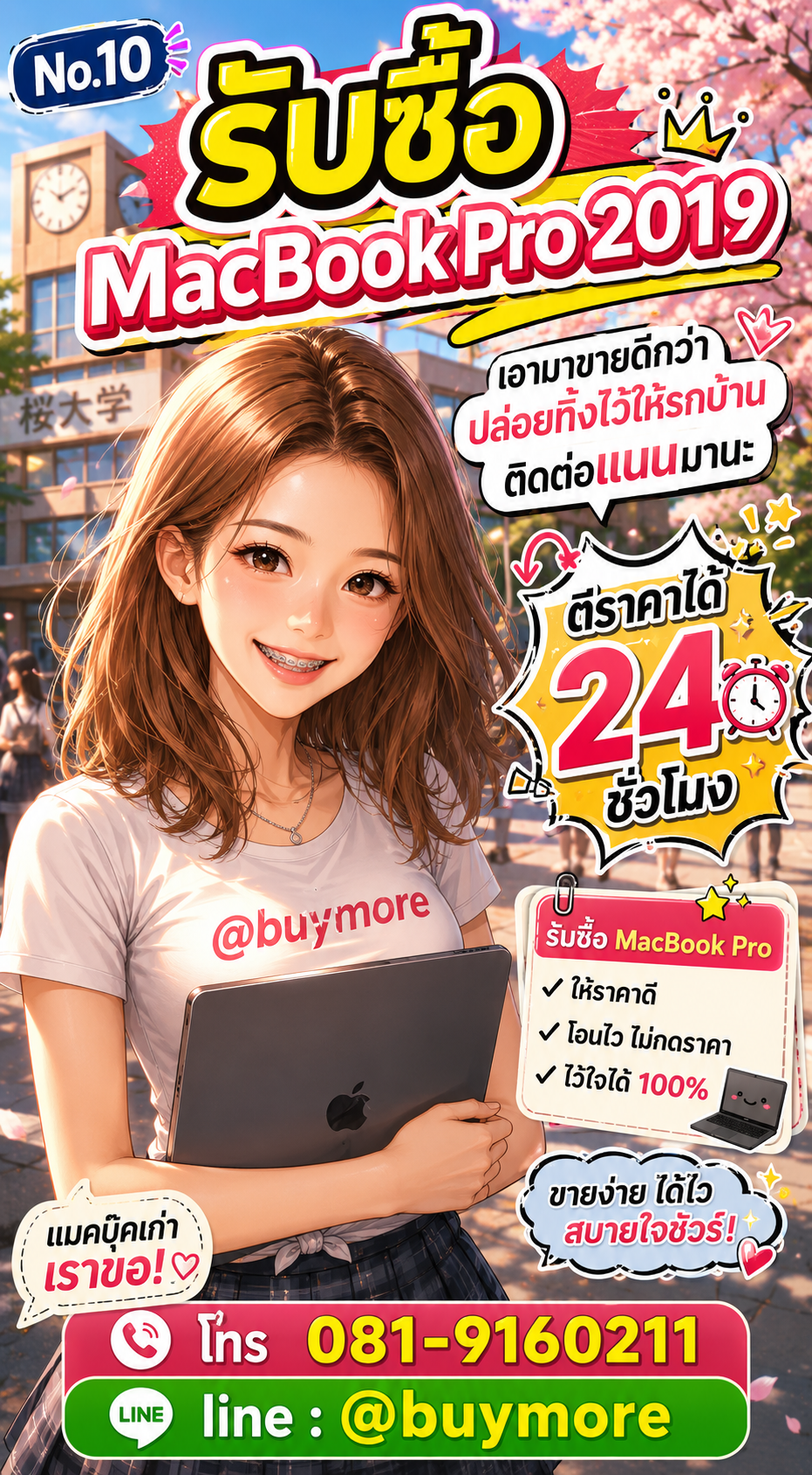 รับซื้อ macbook pro 2019 มือสอง Buymore.in.th