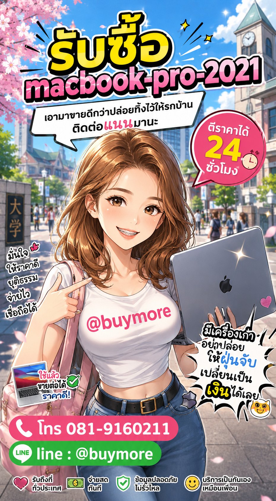 รับซื้อ macbook pro 2021 มือสอง Buymore.in.th