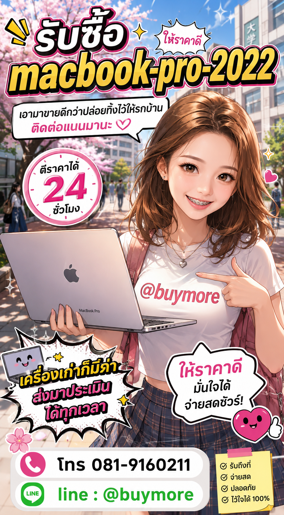 รับซื้อ macbook pro 2022 มือสอง Buymore.in.th