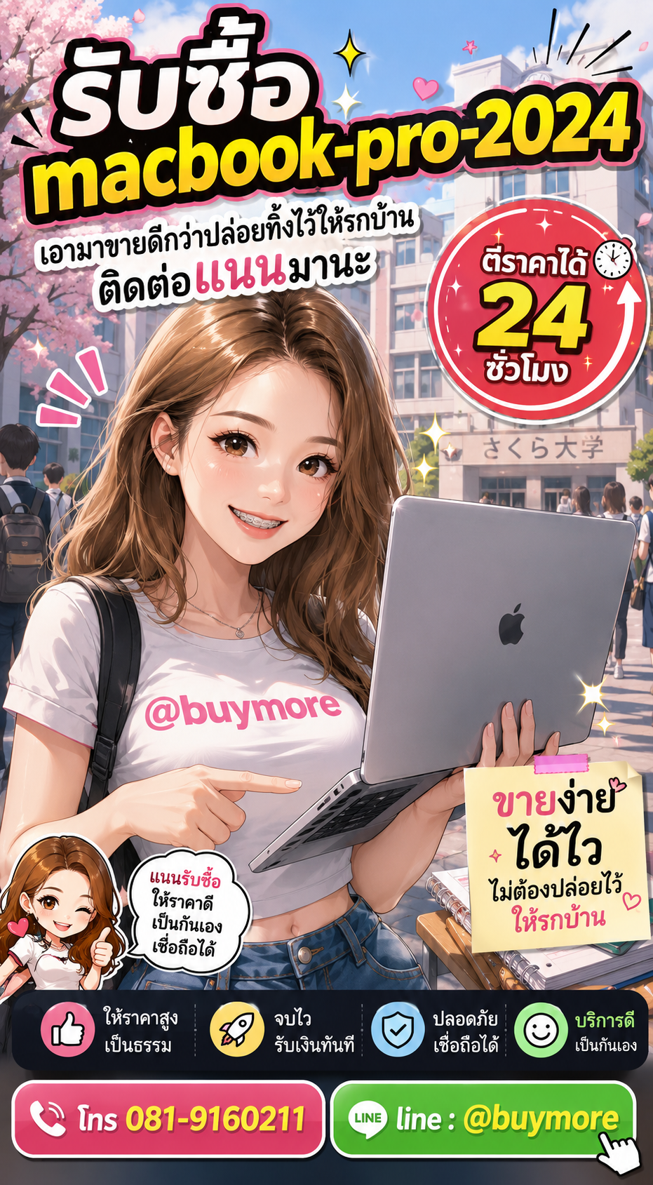 รับซื้อ macbook pro 2024 มือสอง Buymore.in.th