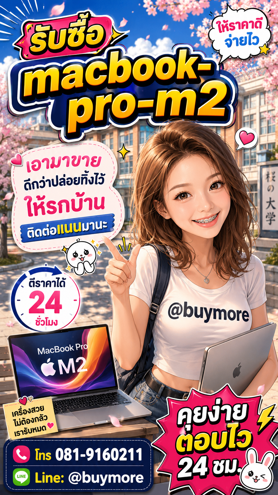 รับซื้อ macbook pro m2 มือสอง Buymore.in.th