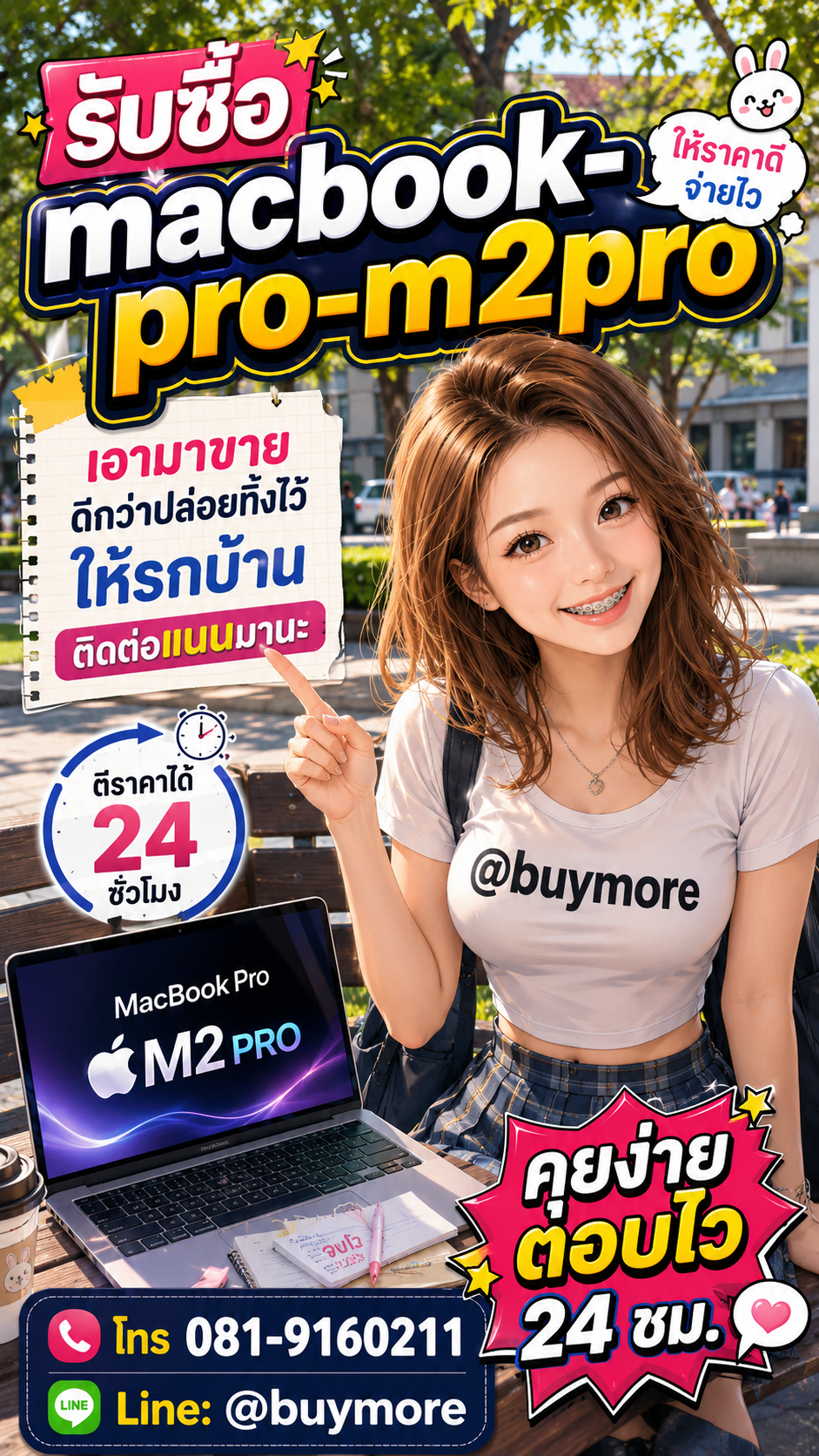 รับซื้อ macbook pro m2pro มือสอง Buymore.in.th