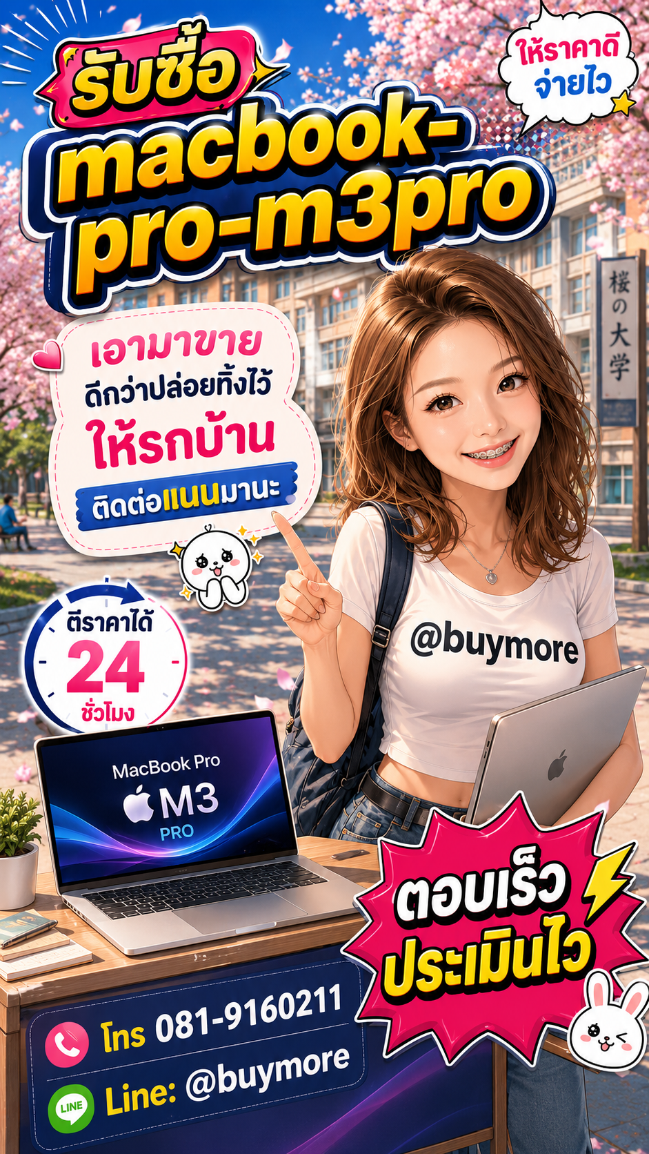 รับซื้อ macbook pro m3pro มือสอง Buymore.in.th
