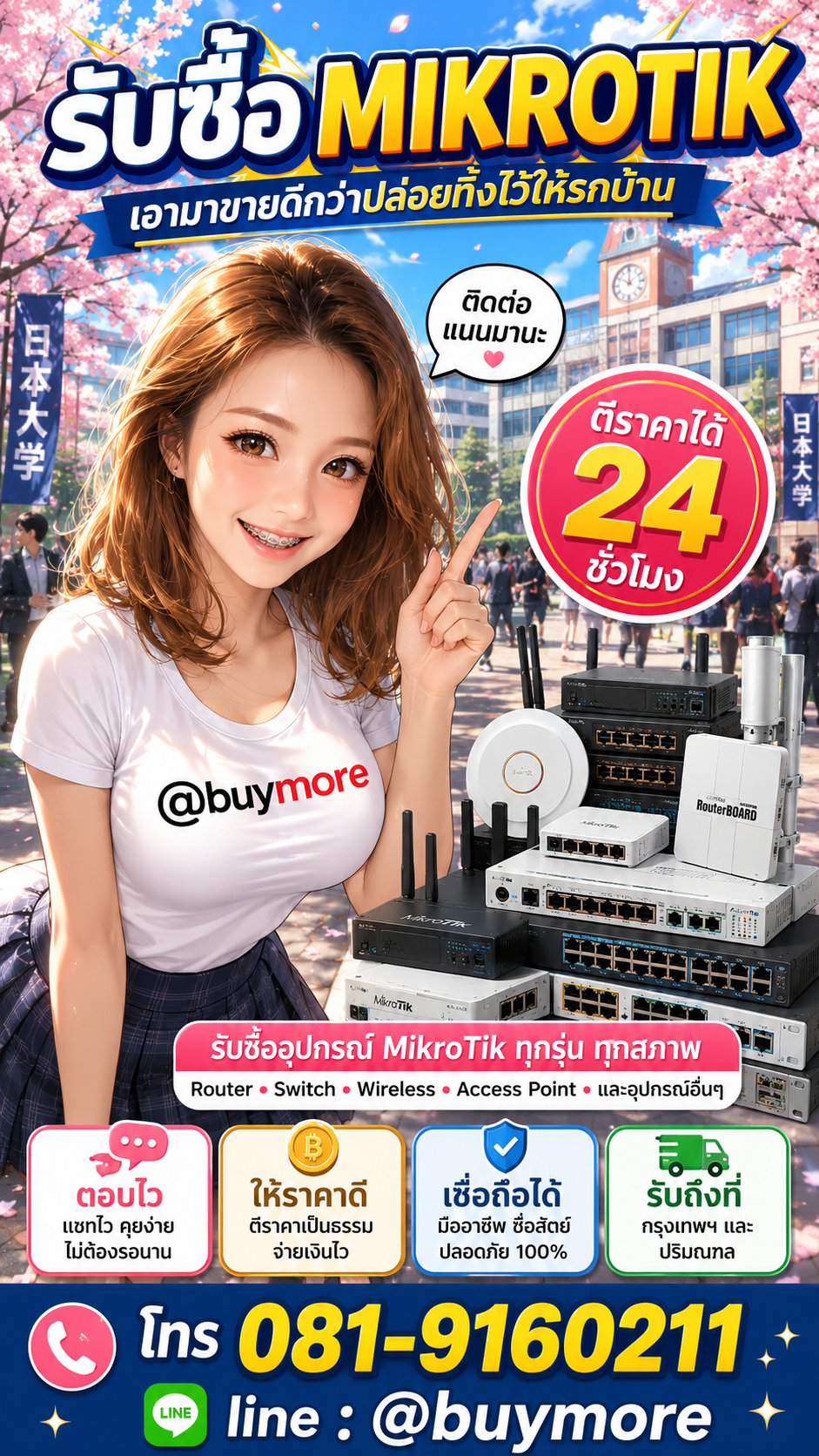 รับซื้อMikrotik Buymore.in.th ติดต่อประเมินราคา 24 ชั่วโมง