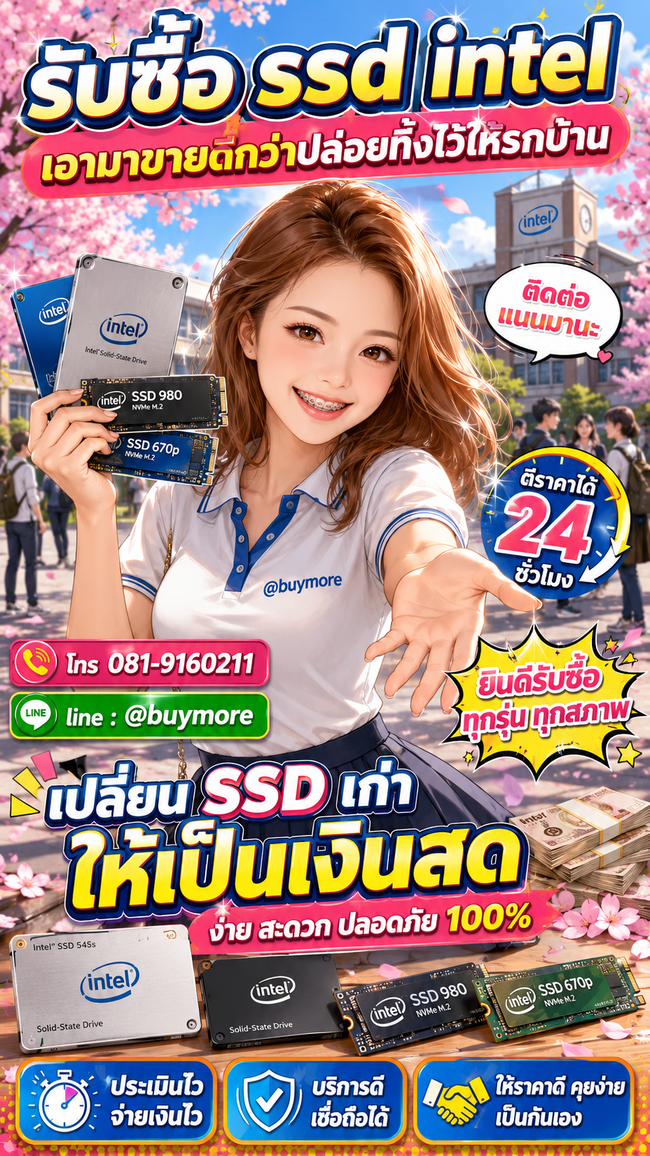 รับซื้อ ssd intel Buymore.in.th ติดต่อประเมินราคา 24 ชั่วโมง