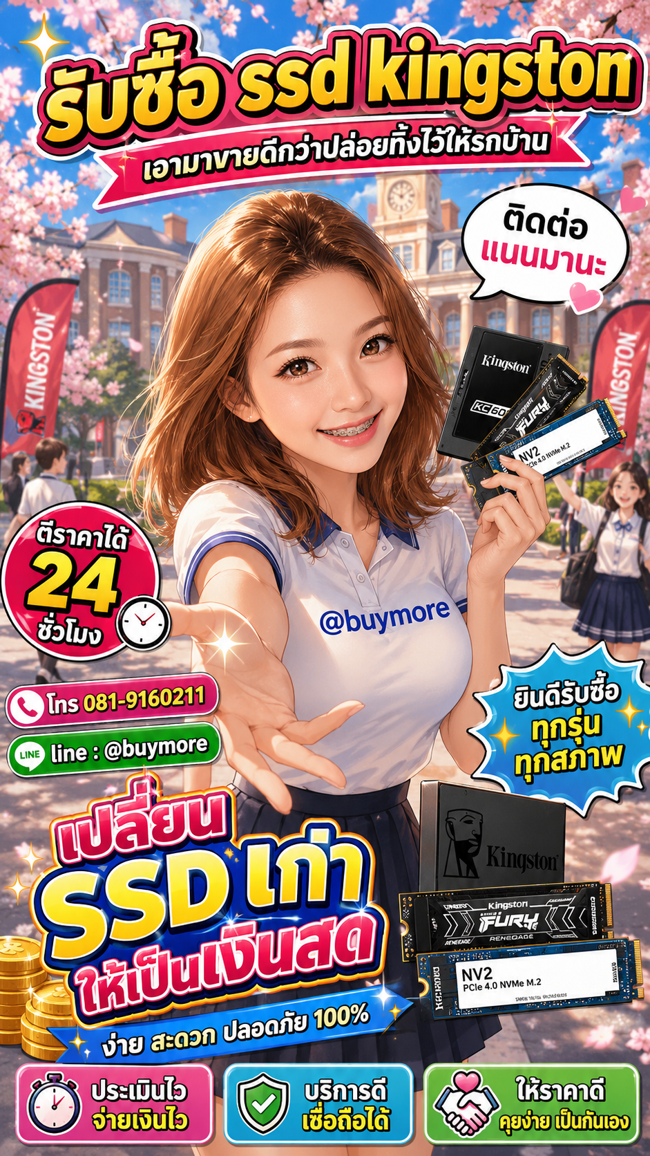 รับซื้อ ssd kingston Buymore.in.th ติดต่อประเมินราคา 24 ชั่วโมง