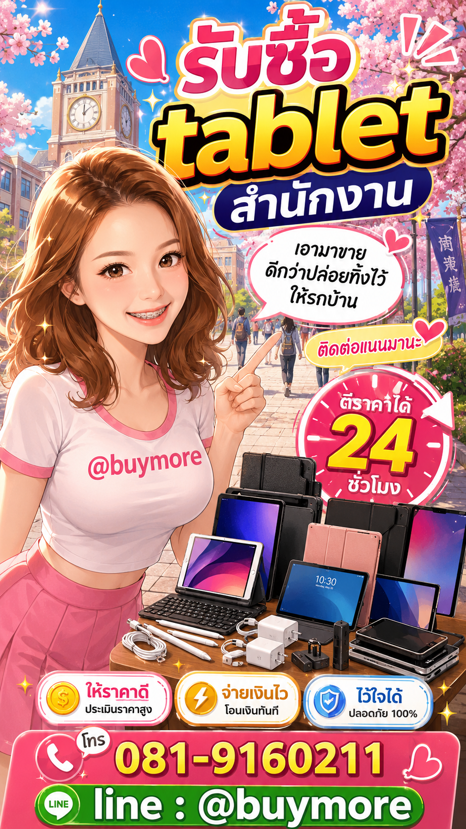 รับซื้อ tablet สำนักงาน มือสอง Buymore.in.th ติดต่อประเมินราคา 24 ชั่วโมง