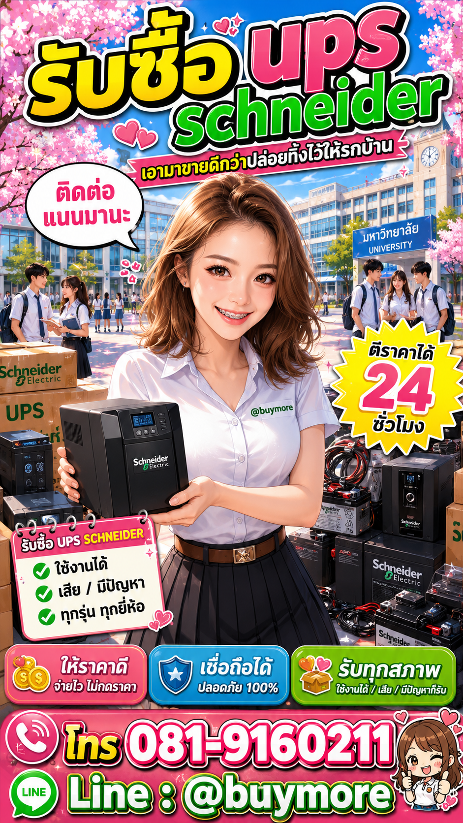 รับซื้อ UPS Schneider Buymore.in.th ติดต่อประเมินราคา 24 ชั่วโมง